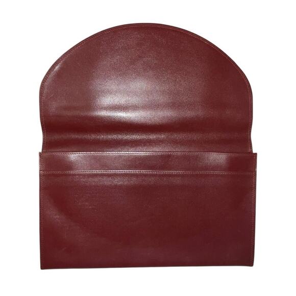 Cartier Vintage Bordeaux Red Leather Clutch Bag W/ Card & Dust bag - Picture 6 of 13
